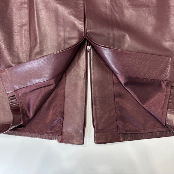 Elie Tahari Rich Claret (wine) Leather Pencil Skirt. Fully lined. Size 14. NEW! - Picture 8 of 14